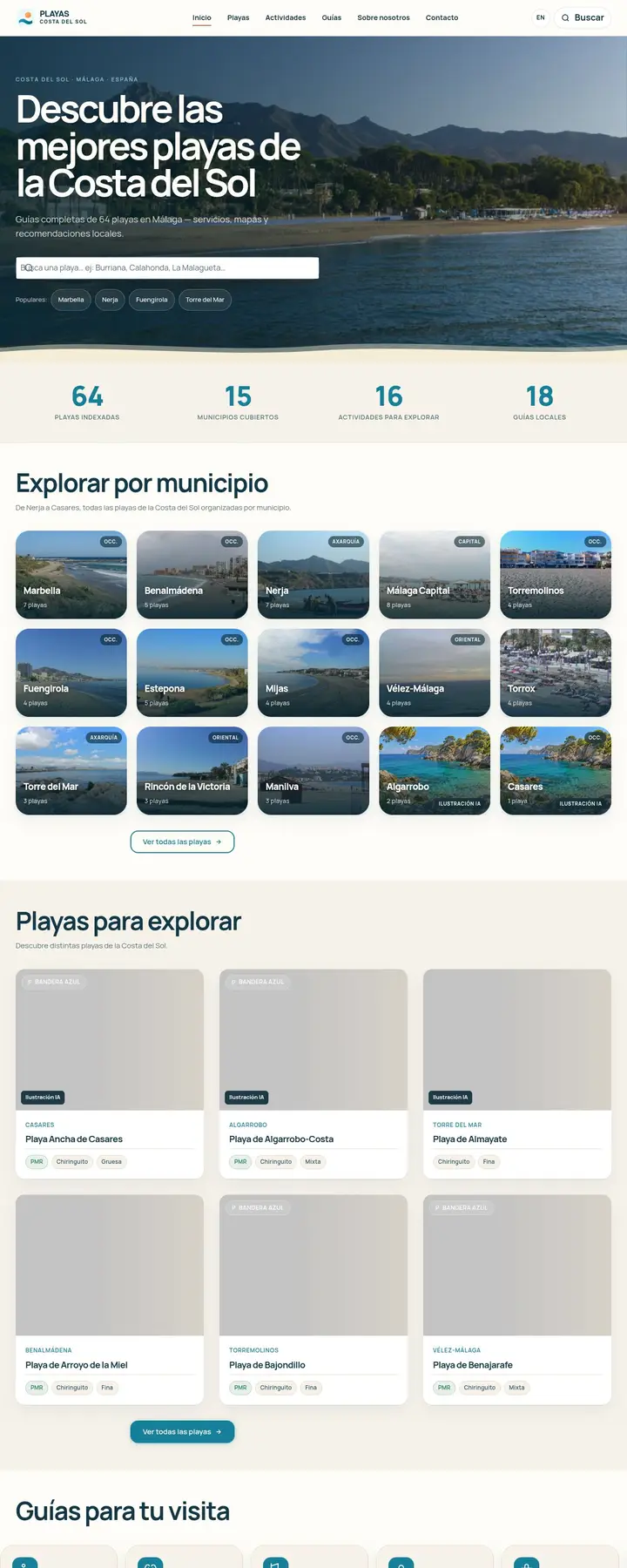 Portal Playas de la Costa del Sol, guía de playas de Málaga desarrollada por Tu Meta Digital